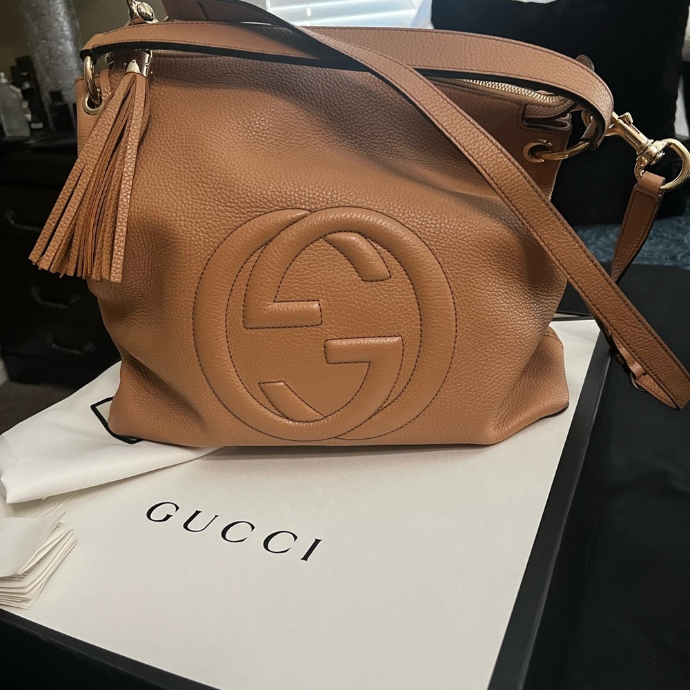 Gucci Brown Leather Crossbody Bag